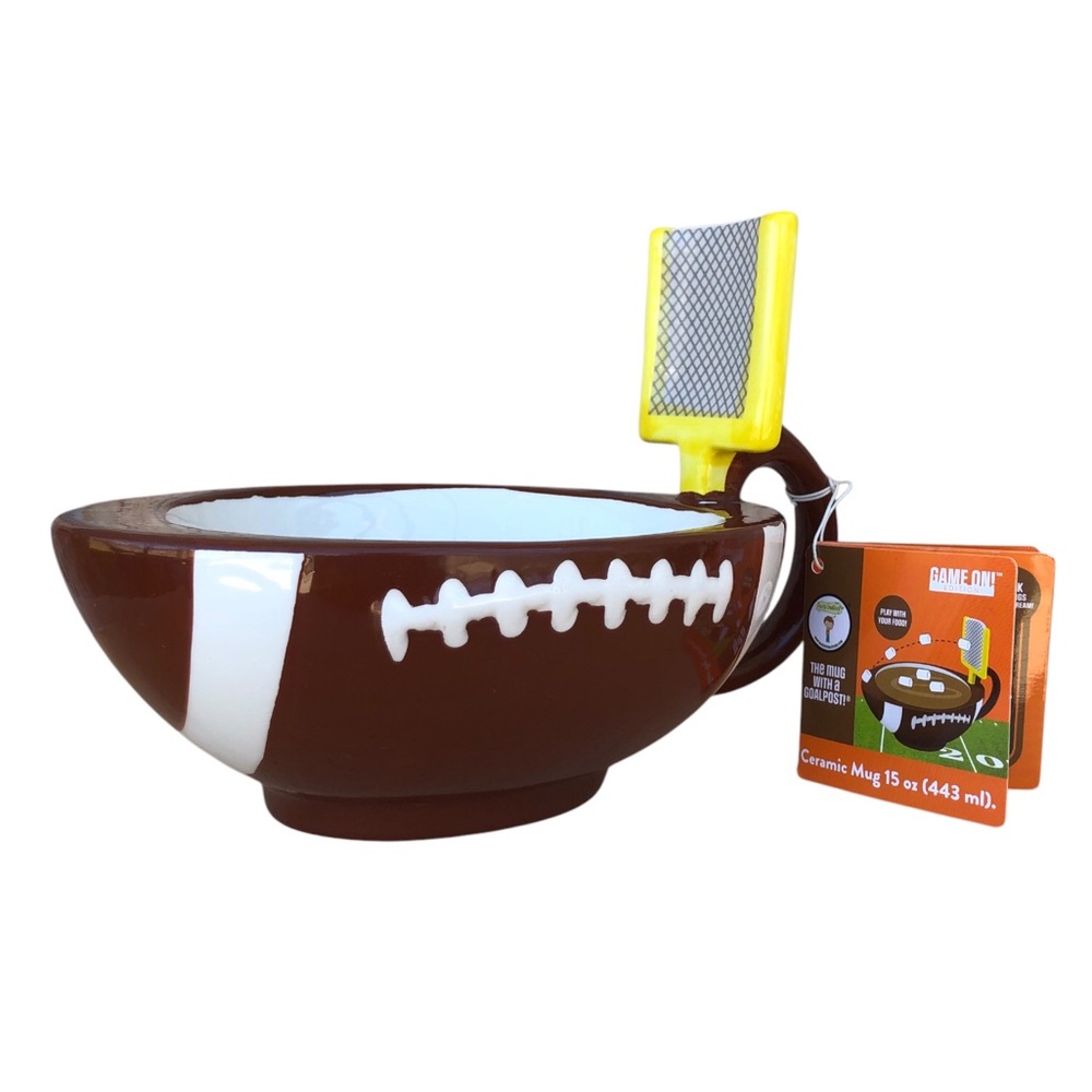 Maxis Creations Mug with‎ A Goalpost Limit Edition Brown White Ceramic Mug 15 Oz